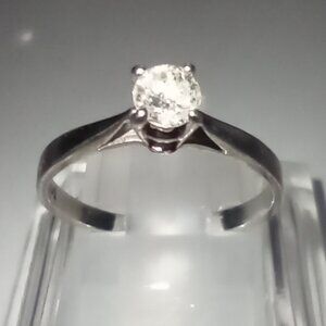 REDUCED!  14Kt White Gold 0.20-Carat Solitaire Diamond Ring